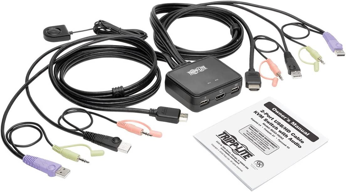 Tripp Lite 2-Port USB HDMI Cable KVM Switch with Cables