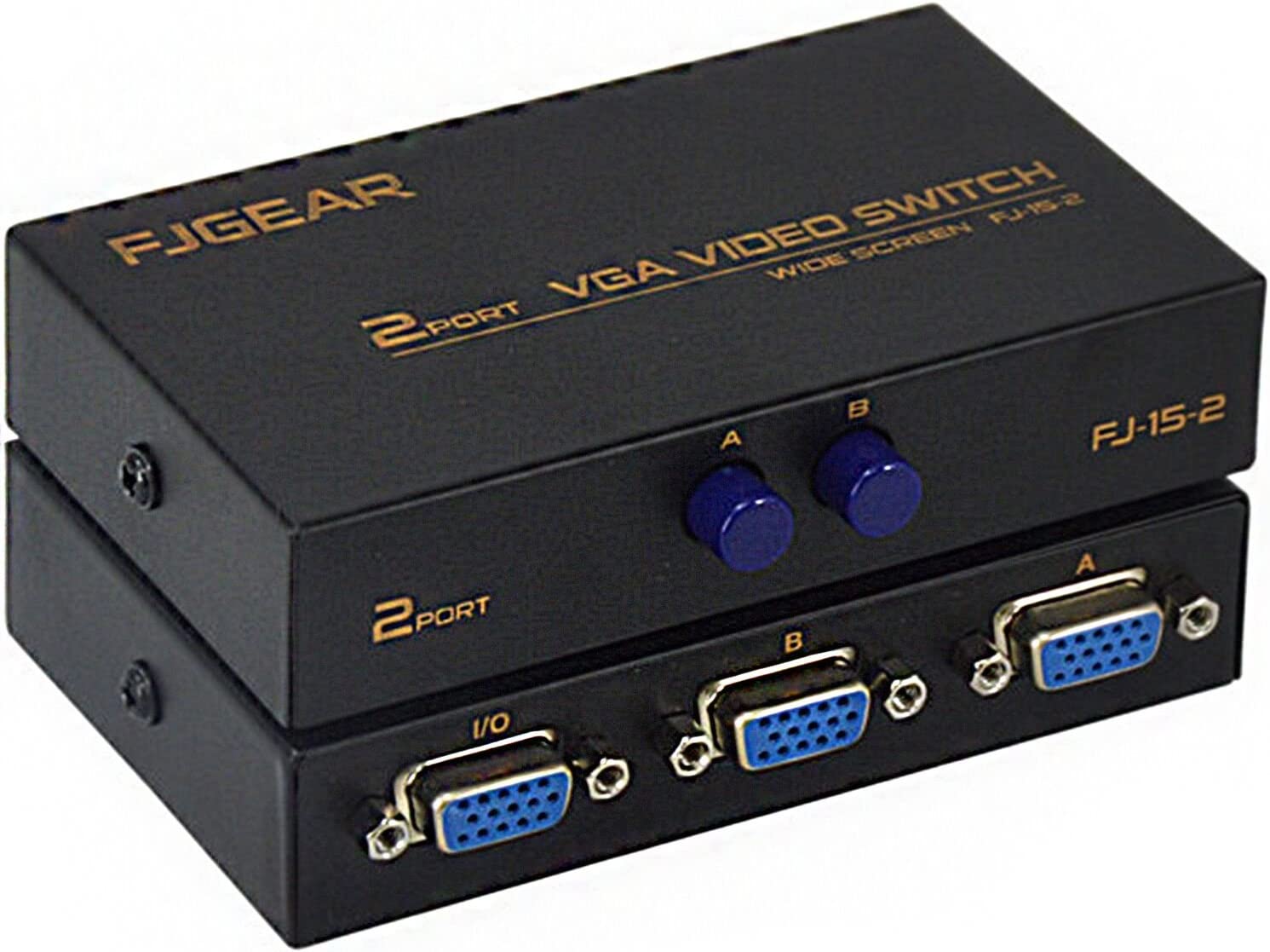 LIYU VGA 2 in 1 Out 2 Port 15 Pin VGA Switch - Side View