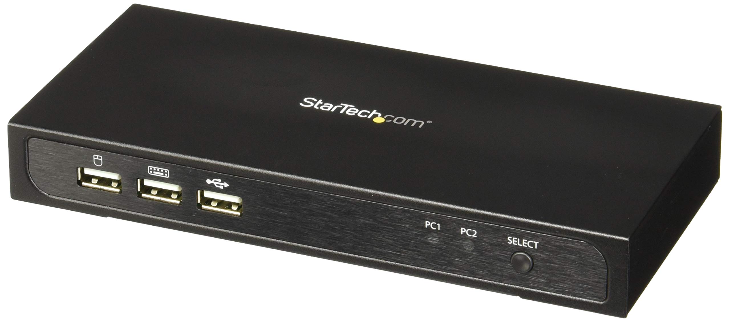 Front view of the StarTech.com 2-port Mini DisplayPort KVM Switch