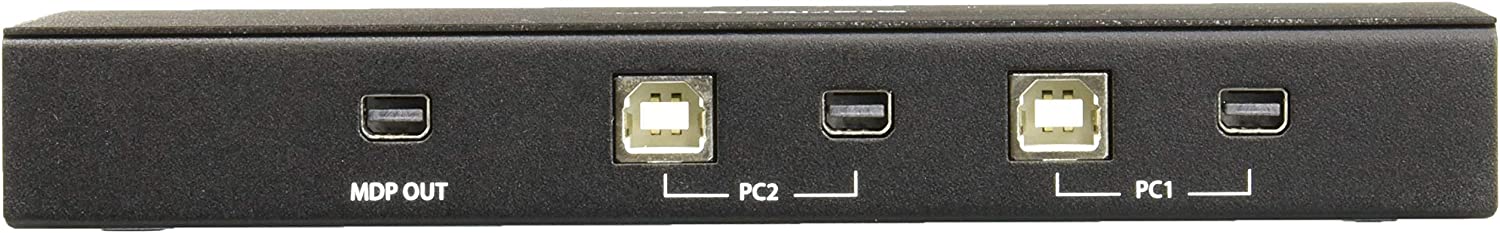 Side view of the StarTech.com 2-port Mini DisplayPort KVM Switch