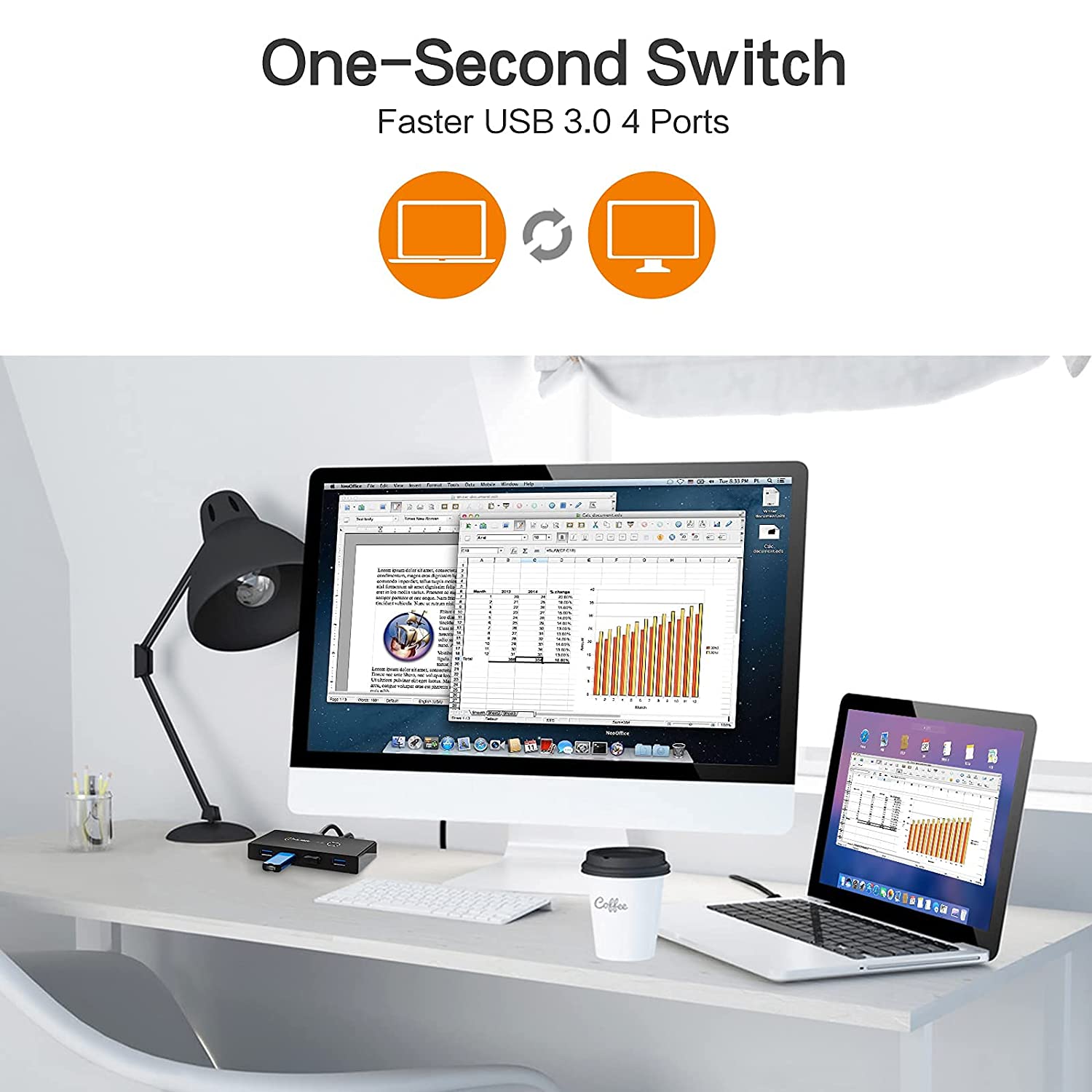 USB 3.0 Switch Selector Back View