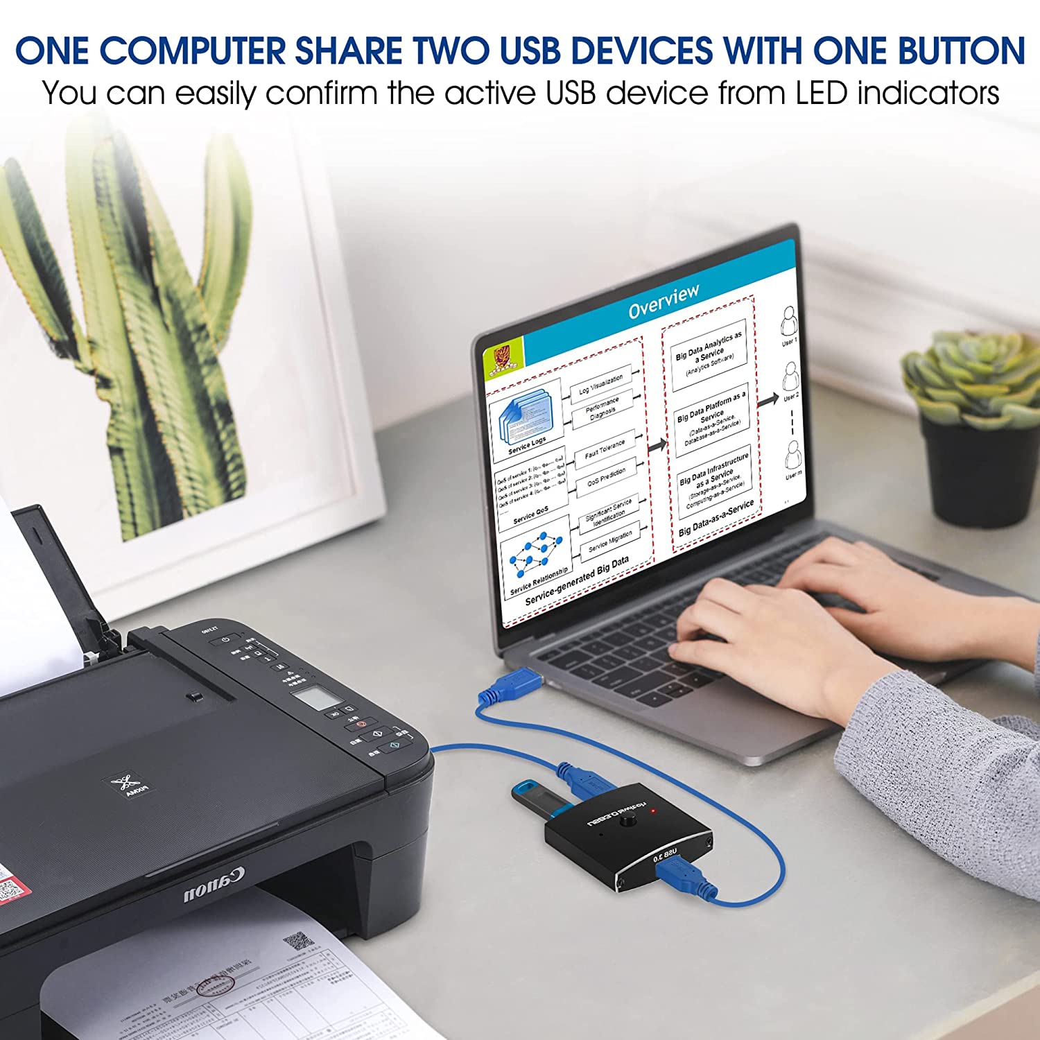 CYYI Bi-directional USB Sharing Switch Bottom View