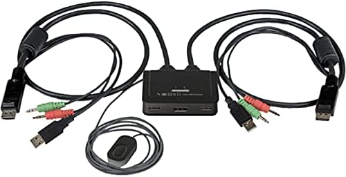 StarTech.com 2 Port DisplayPort Cable KVM Switch Side View