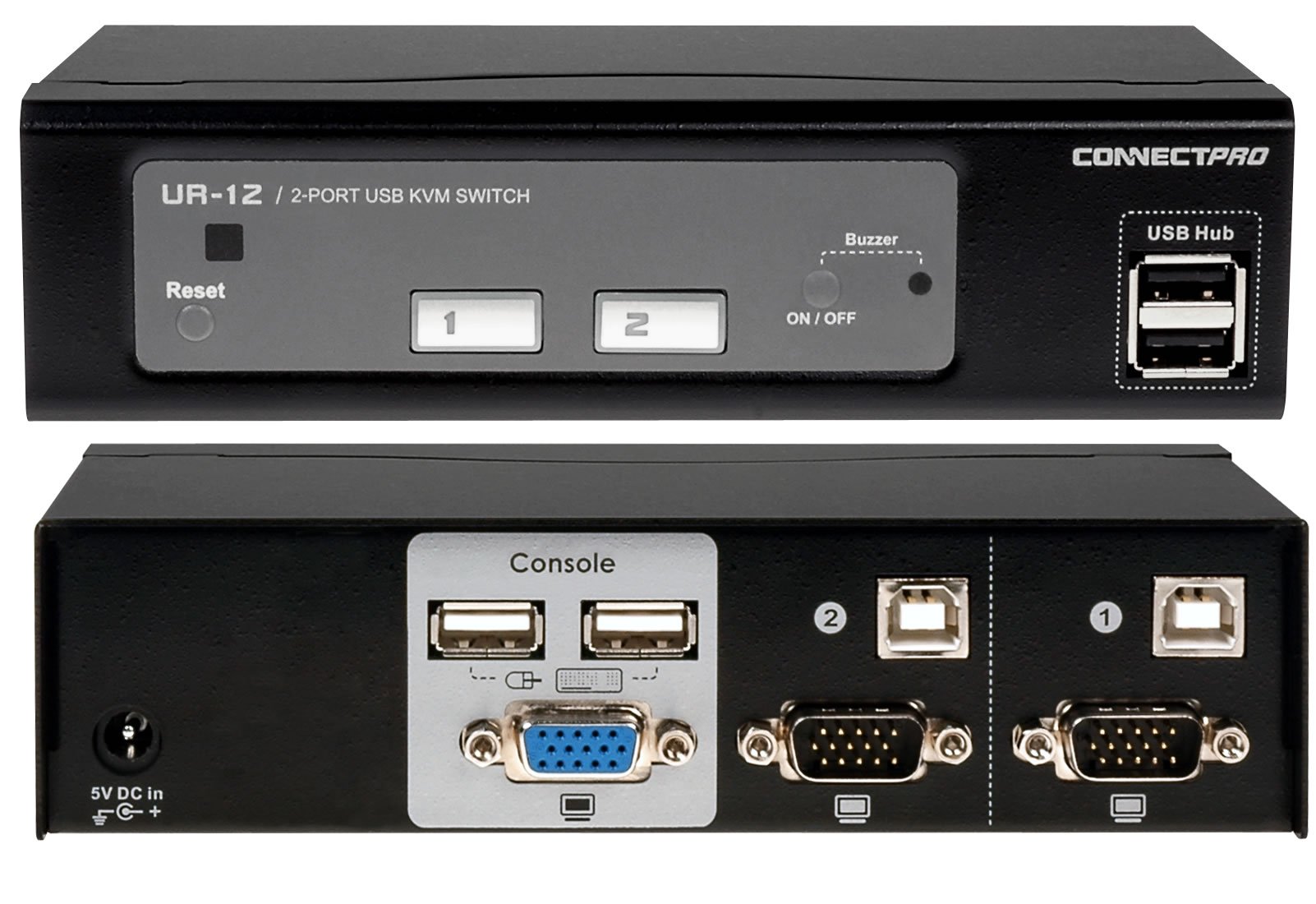 2-port USB 2.0 KVM Switch with Cables