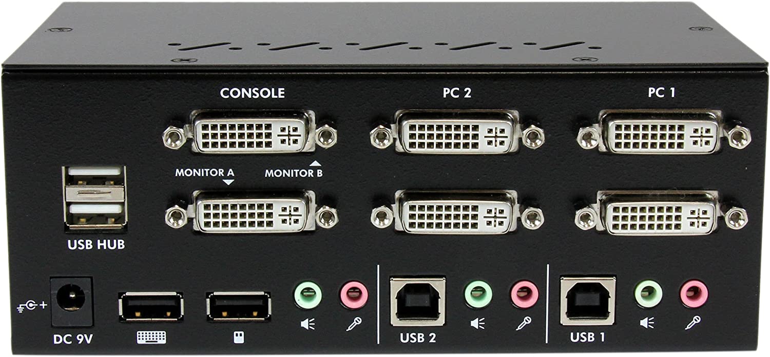 StarTech 2 Port Dual DVI USB KVM Switch side view