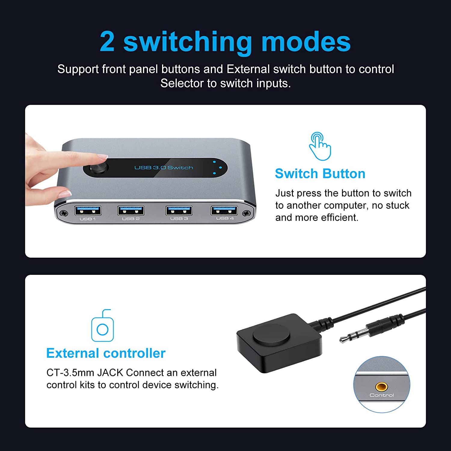 USB 3.0 Switch Selector 4 Port KVM Switches - Image 5