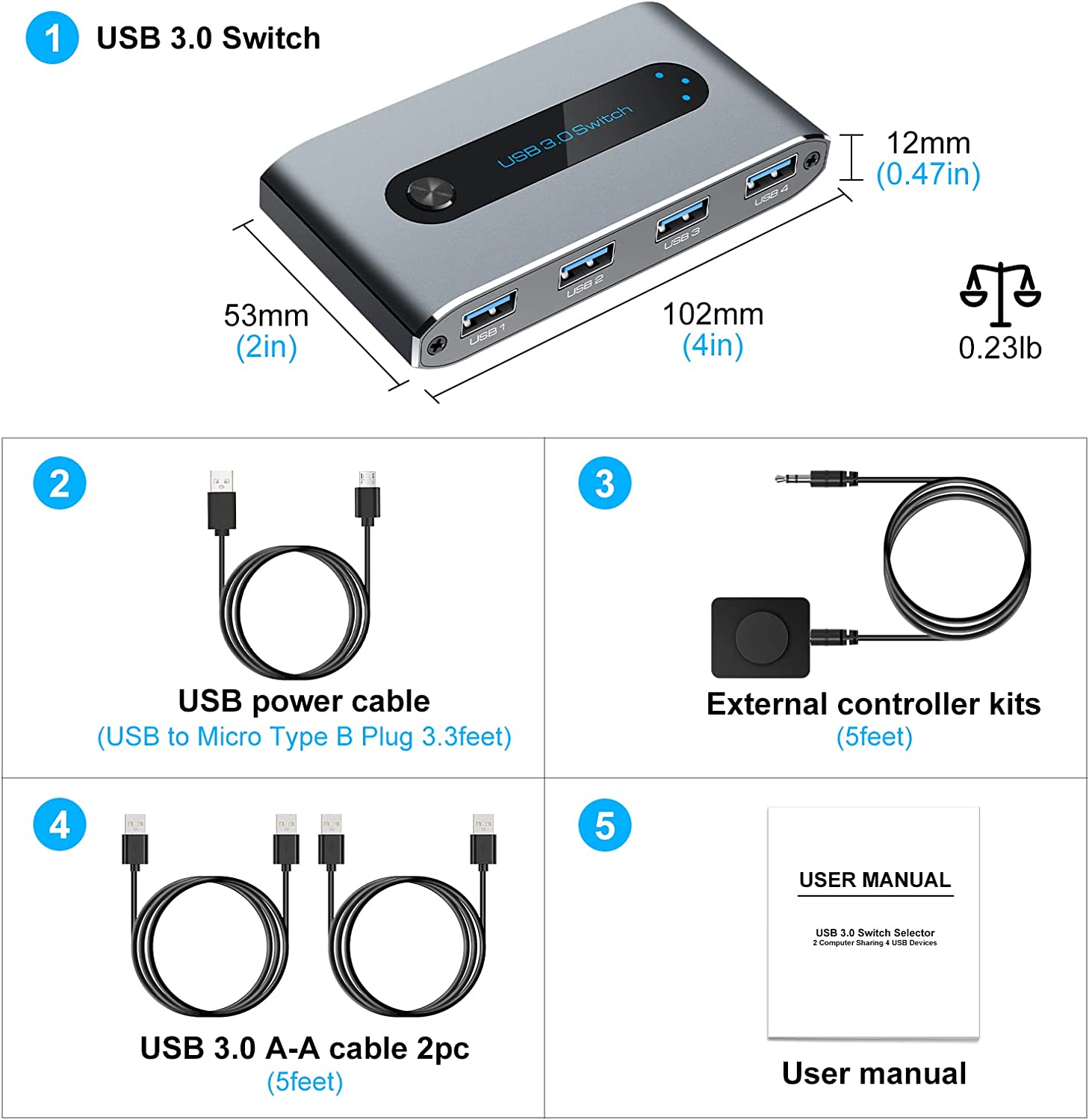 USB 3.0 Switch Selector 4 Port KVM Switches - Image 6