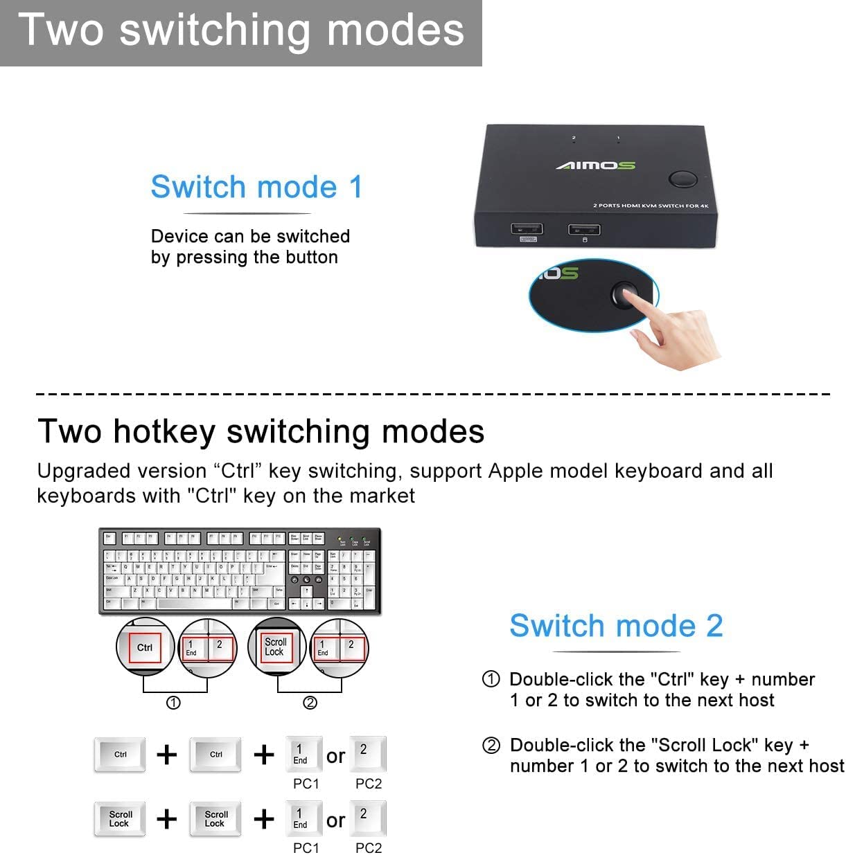 AIMOS KVM Switch 2 Ports - Image 3