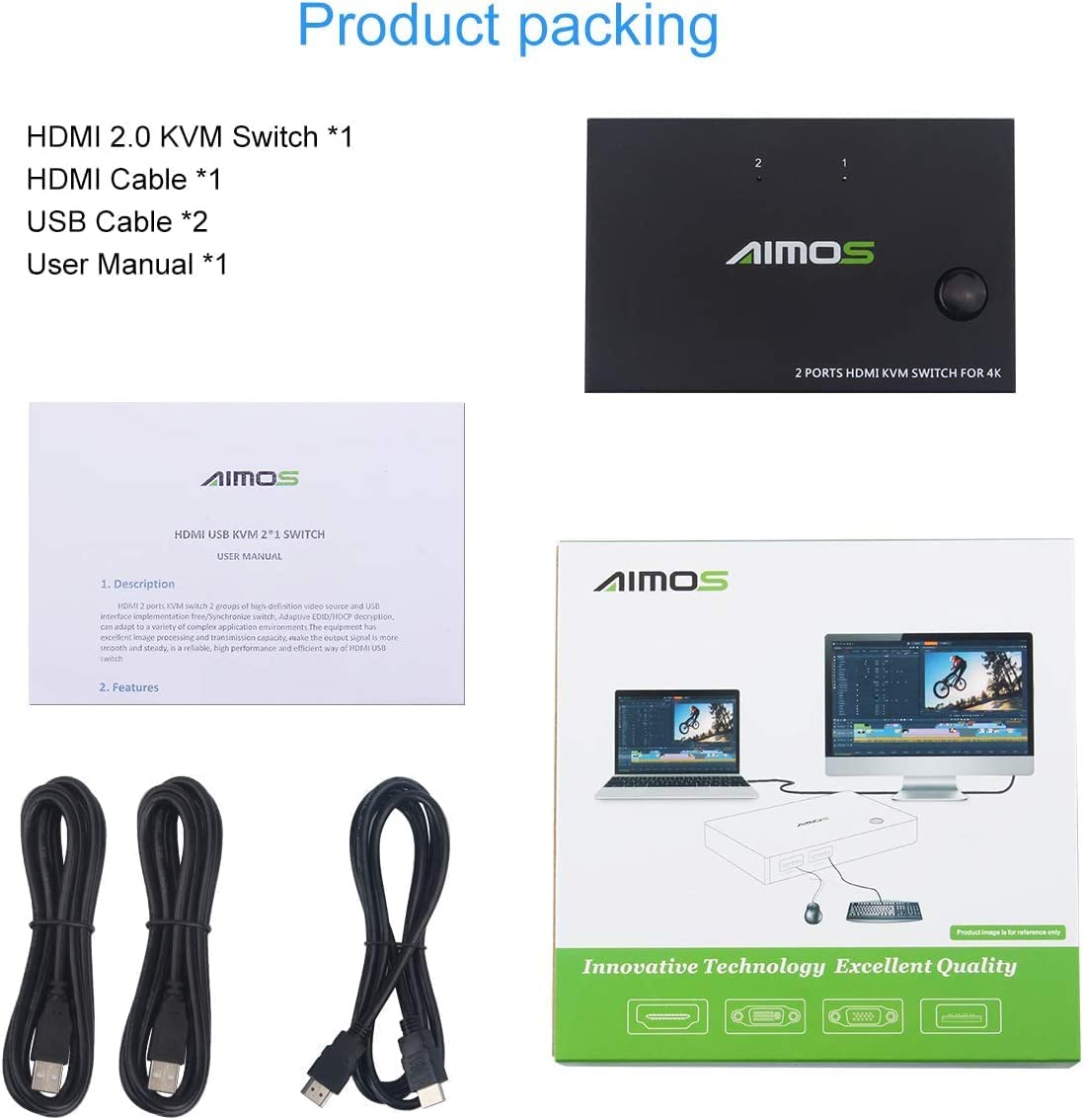 AIMOS KVM Switch 2 Ports - Image 8