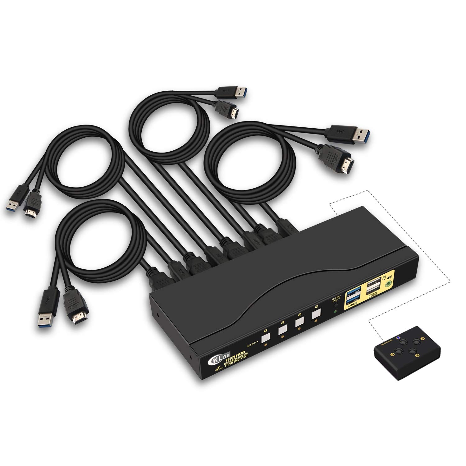 CKLau 4 Port KVM HDMI Switch front view