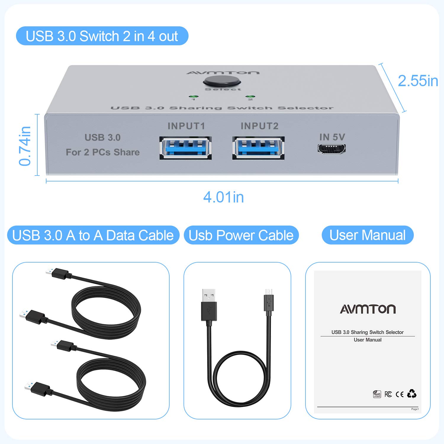 AVMTON USB 3.0 Switch Packaging