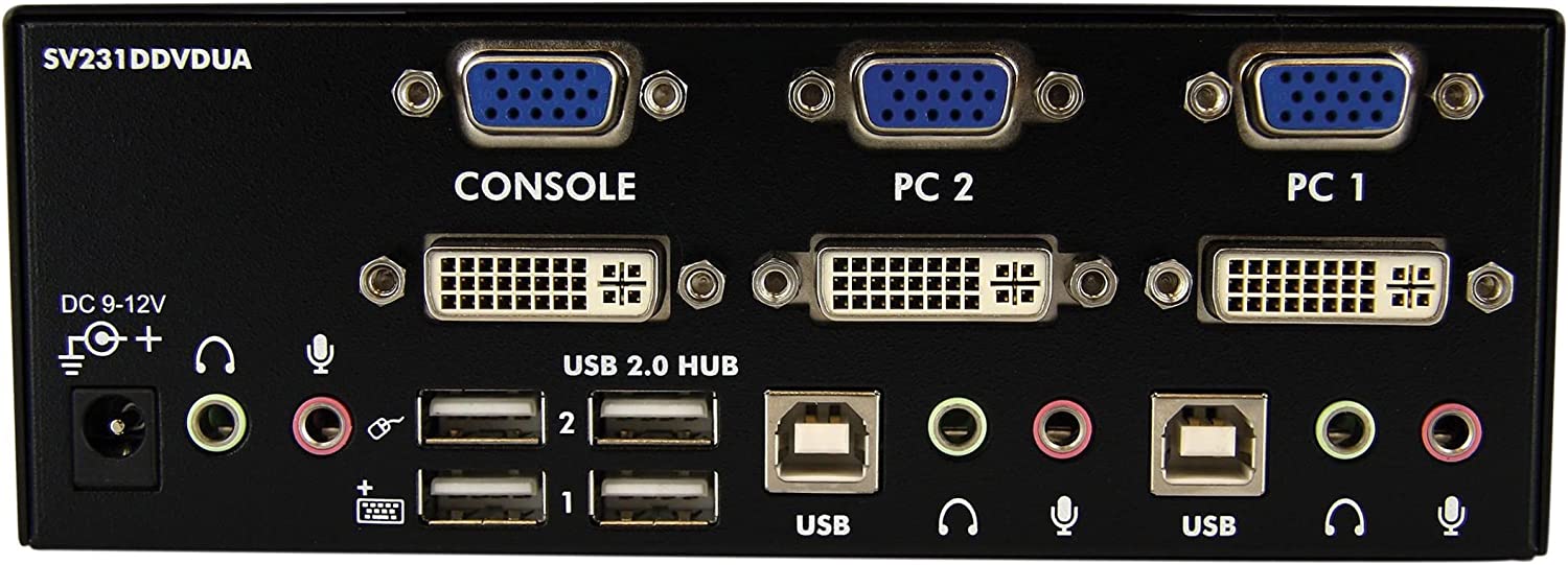 StarTech.com 2 Port KVM Switch USB Hub