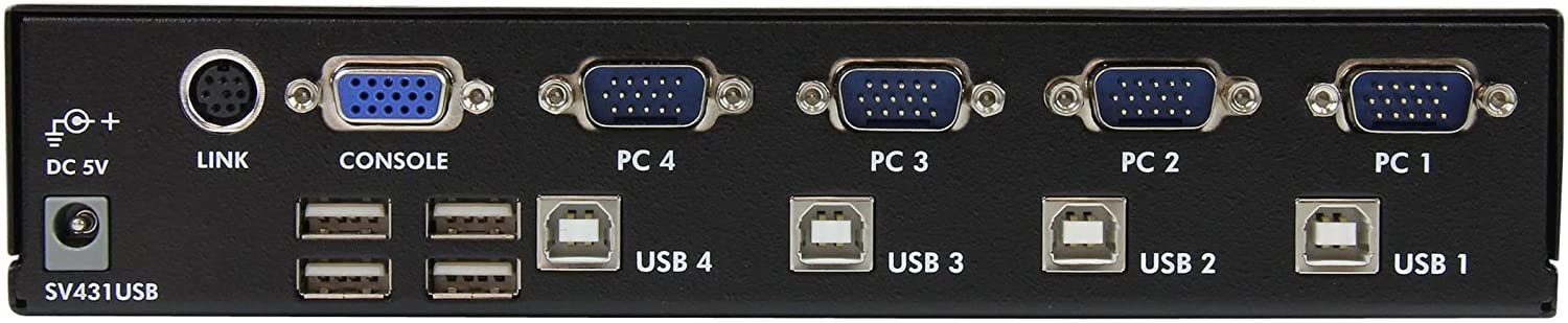 StarTech.com 4 Port Professional VGA USB KVM Switch Side View