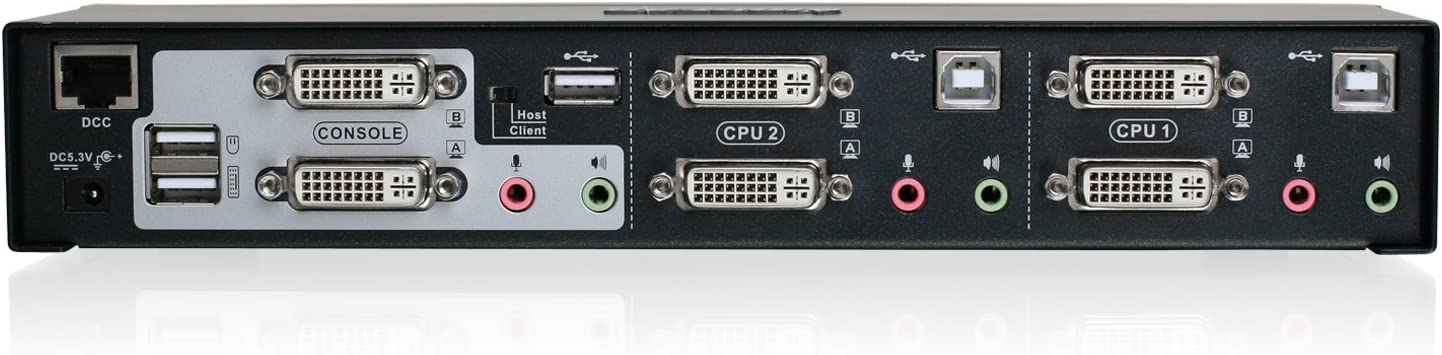 IOGEAR 2-Port Dual View DVI KVMP Switch side view