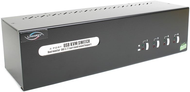 Linkskey 4-Port Dual Monitor DVI KVM Switch side view